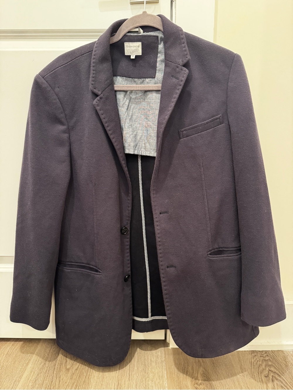7 Diamonds Men's Dark Blue Textured Sport Coat
